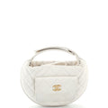 CHANEL Front Pocket Hobo Pouch Quilted Caviar Mini