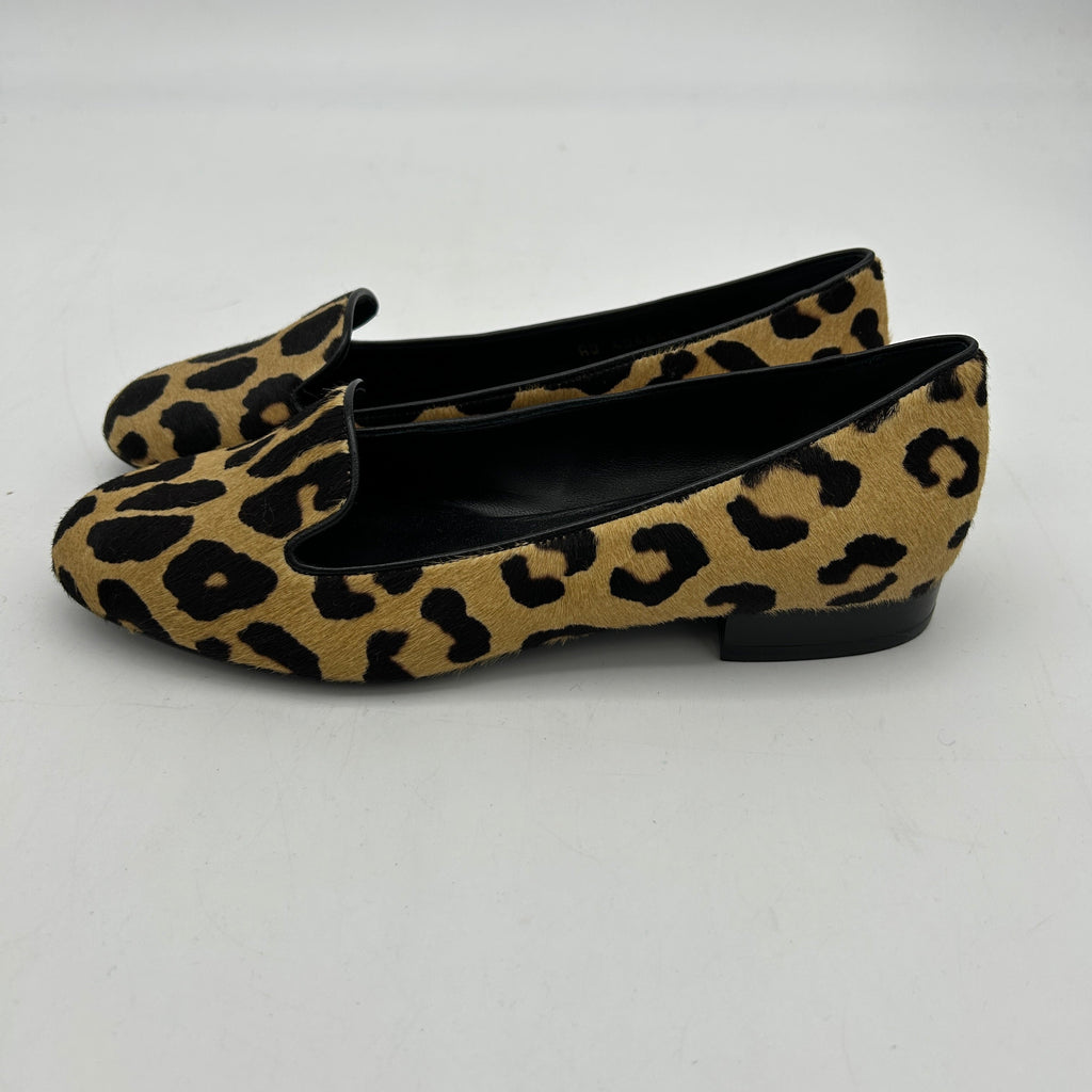 Saint Laurent Paris Brown Leopard Print Calf Hair Tribtoo Platform Pumps US Women`s Size 4 24080809