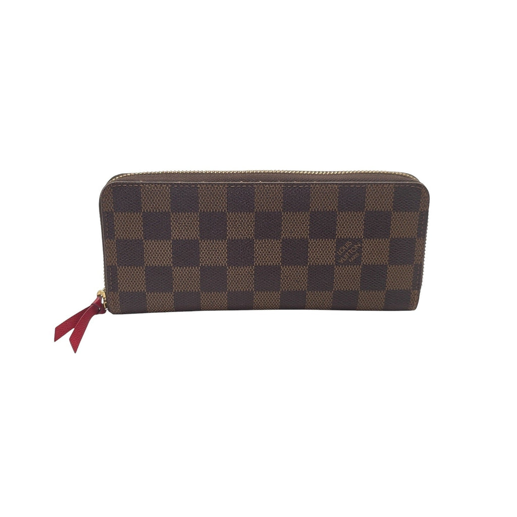 Louis Vuitton Damier Ebene Clemence Wallet Cherry