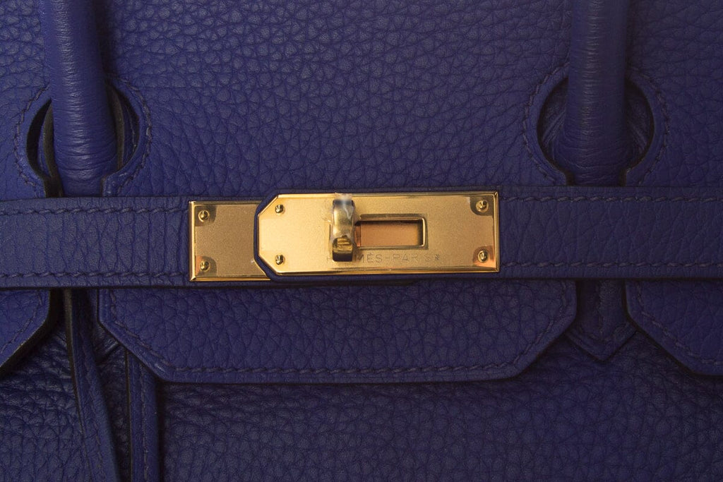 HermÃƒÆ’Ã‚Â¨s Blue Electric Birkin 35 Togo GHW  Handbag