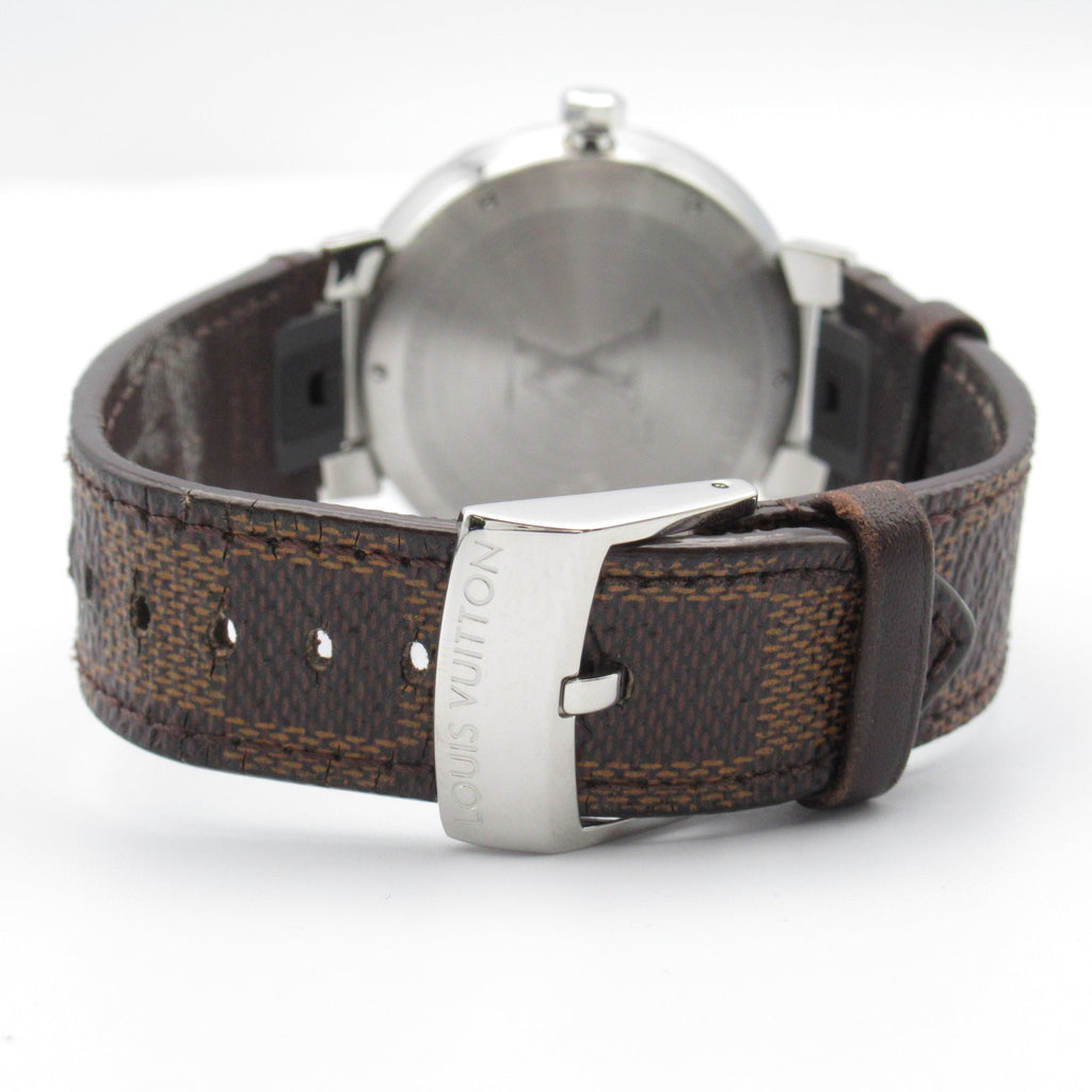 Louis Vuitton Louis Vuitton Tubular Slim  Stainless Steel Leather Belt Men Brown  QA005