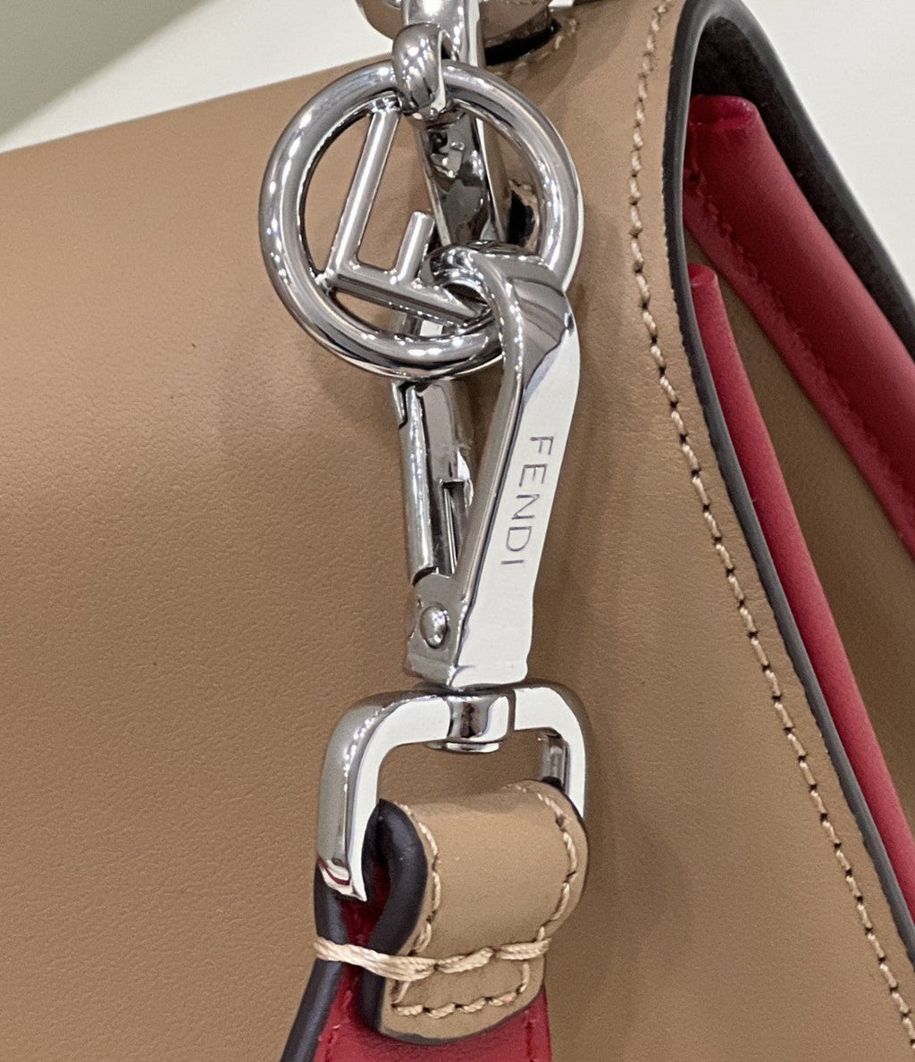 FI Kan I F MeGLAMIum Brown and Red Bag For Woman 18cm/7in