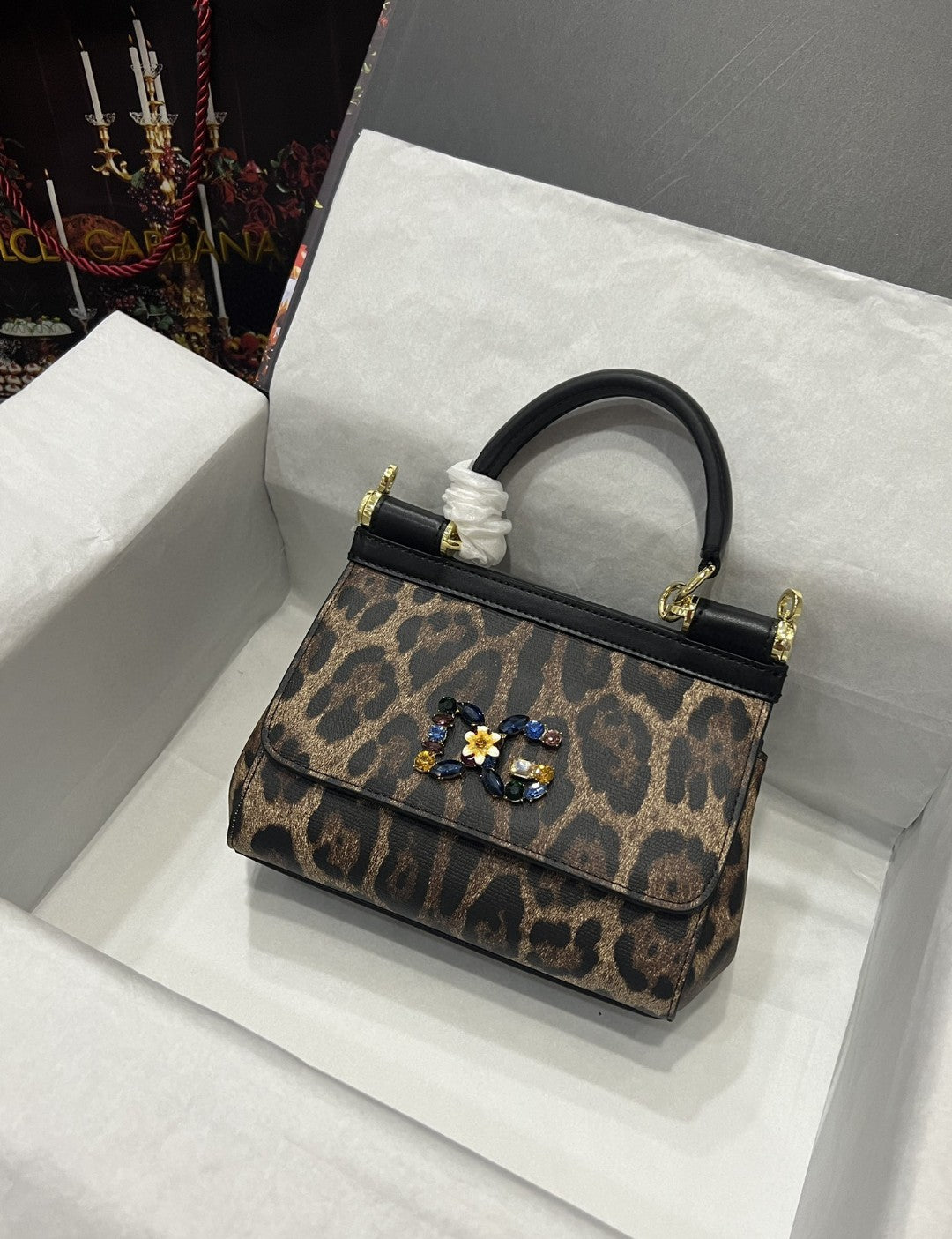 GLAMI Sicily Bag In Leopard-Print Pony Hair Multicolour For Women 7.9in/20cm GLAMI