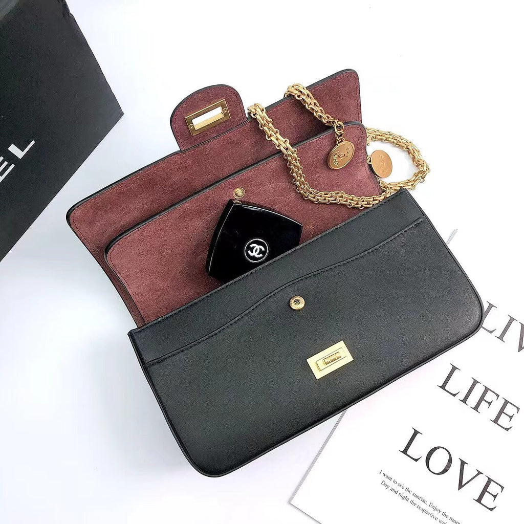 CHLMaroon Medallion Nude Reissue 2.55 Classic 225 Flap Black Bag For Women 24cm/9.4in