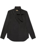 GUCCI Elegant Printed Silk Blouse with Front Bow