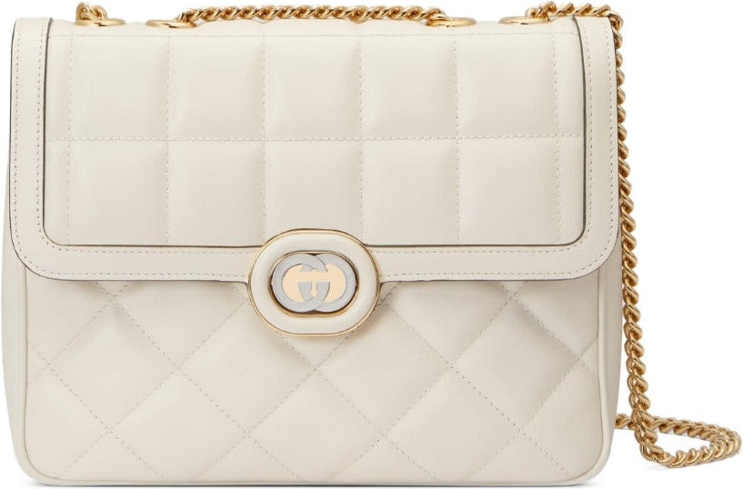 EXQUISITE OFF-WHITE LEATHER BAG.