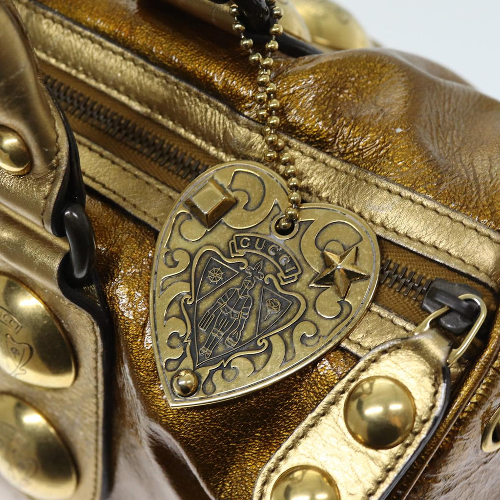 GUCCI Hand Bag Enamel Bronze 207297 74097