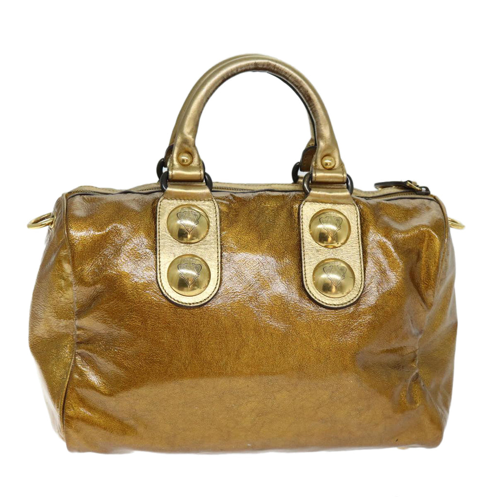 GUCCI Hand Bag Enamel Bronze 207297 74097