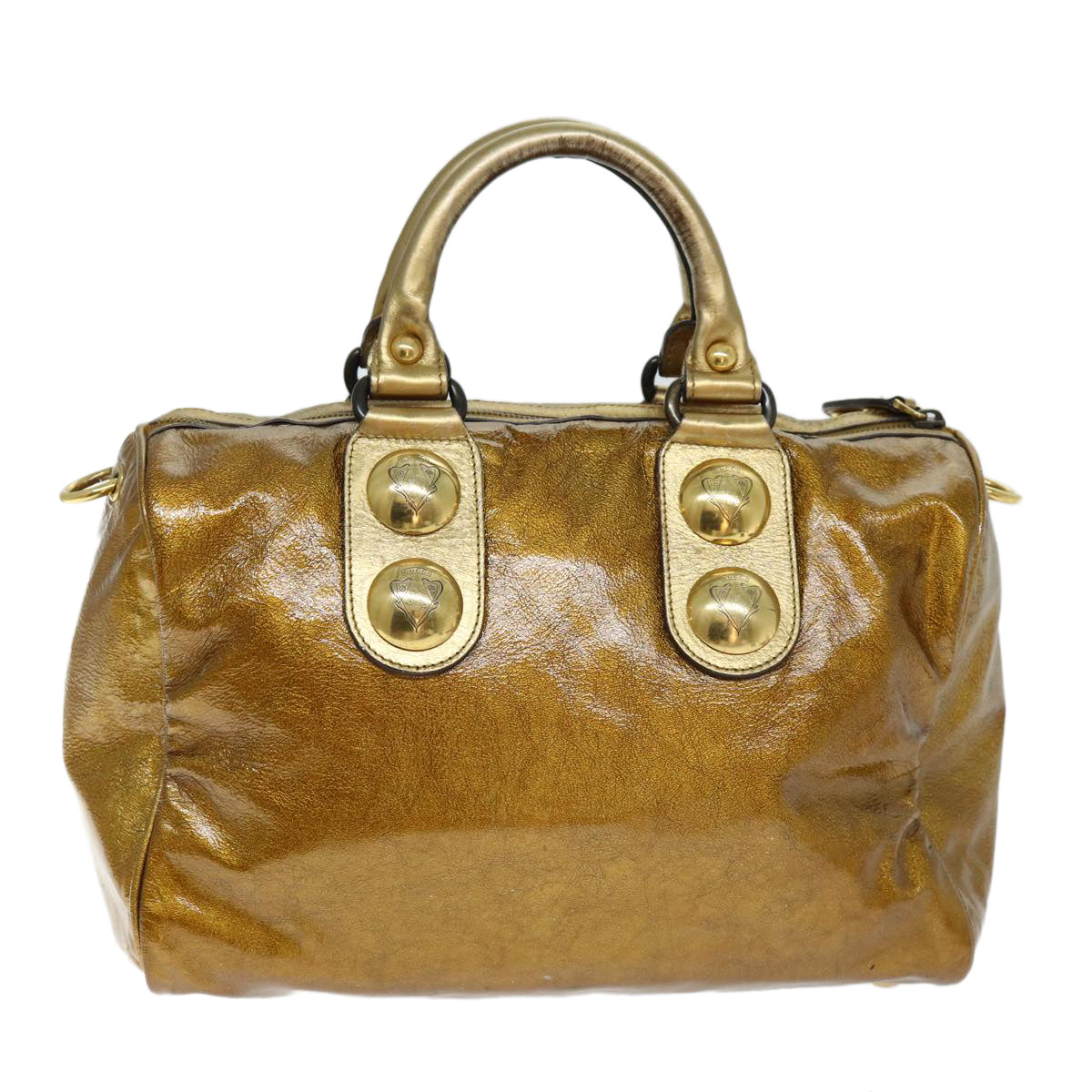 GUCCI Hand Bag Enamel Bronze 207297 74097