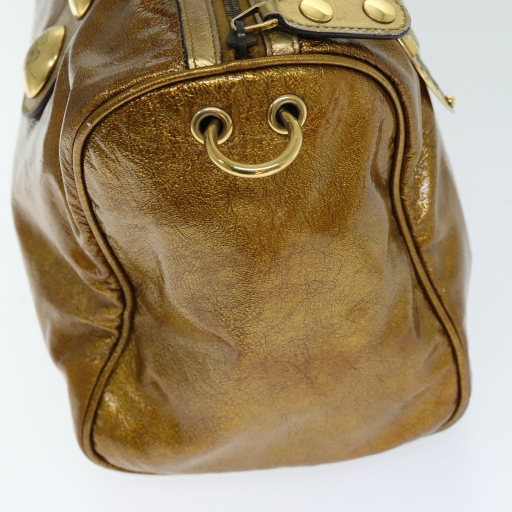 GUCCI Hand Bag Enamel Bronze 207297 74097