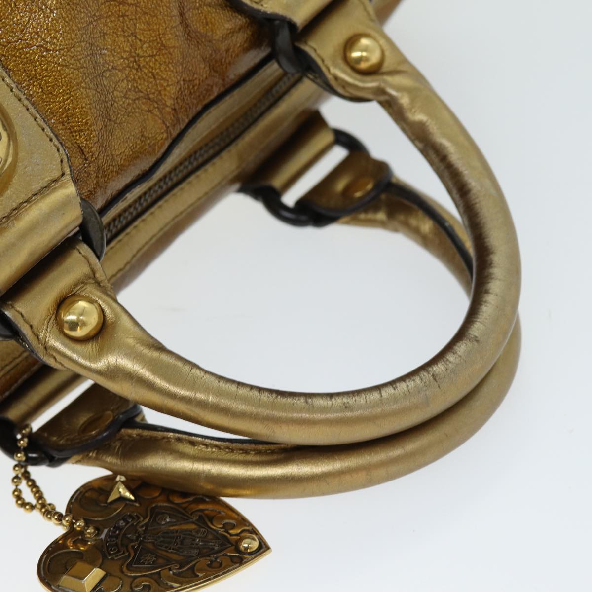 GUCCI Hand Bag Enamel Bronze 207297 74097