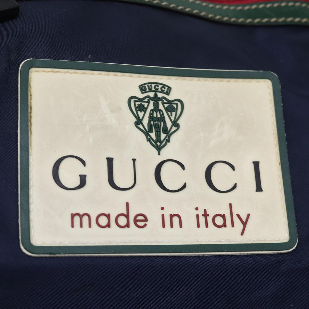 GUCCI Boston Bag Nylon Navy Red Green 189655 74103