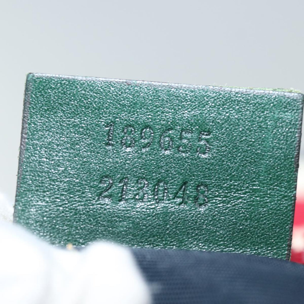 GUCCI Boston Bag Nylon Navy Red Green 189655 74103