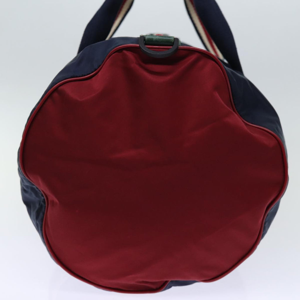 GUCCI Boston Bag Nylon Navy Red Green 189655 74103