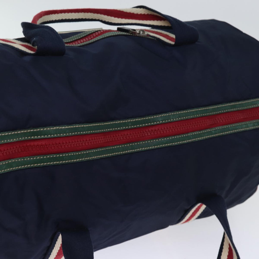 GUCCI Boston Bag Nylon Navy Red Green 189655 74103
