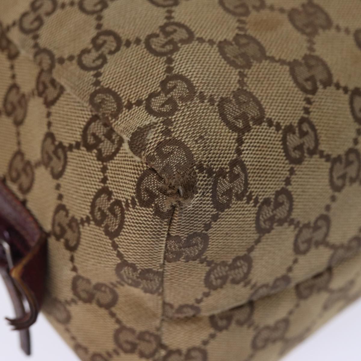 GUCCI GG Canvas Hand Pouch Beige 124542 74207