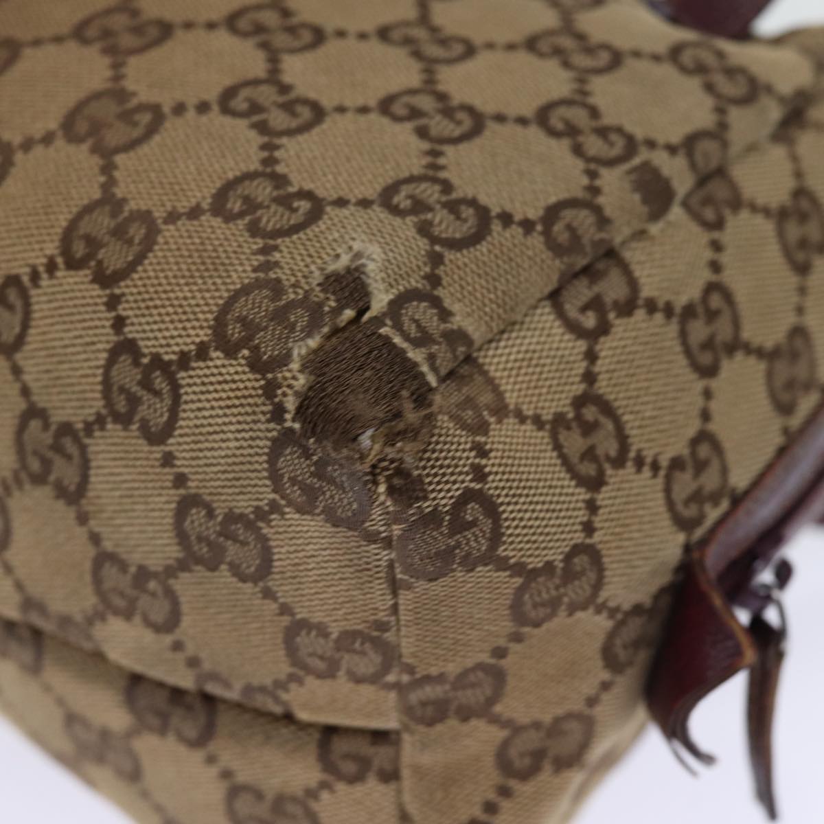 GUCCI GG Canvas Hand Pouch Beige 124542 74207