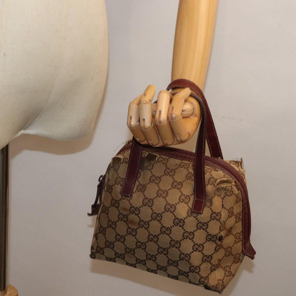 GUCCI GG Canvas Hand Pouch Beige 124542 74207