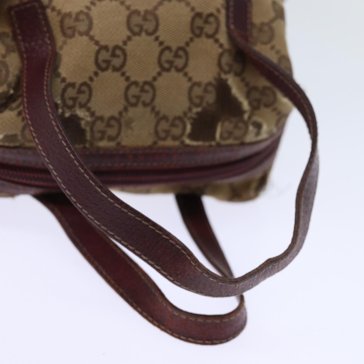 GUCCI GG Canvas Hand Pouch Beige 124542 74207