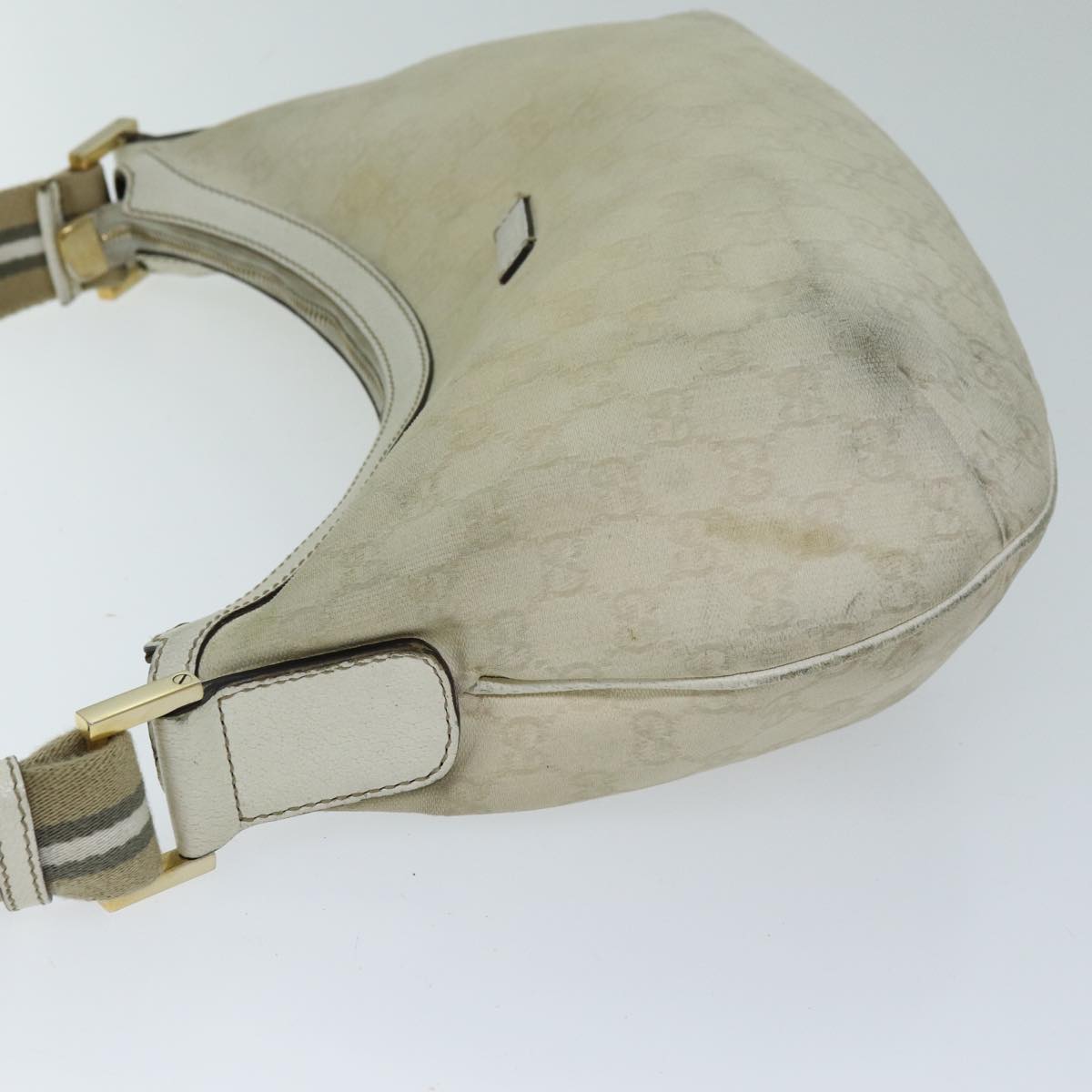 GUCCI GG Canvas Sherry Line Shoulder Bag Green Beige 181092 74209