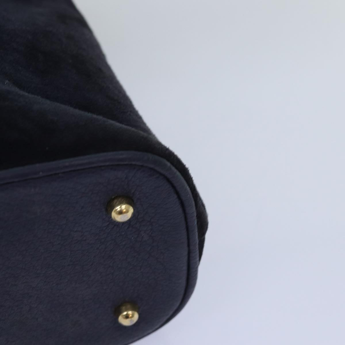 GUCCI Bamboo Hand Bag Suede 2way Navy 000 1274 0290 74230