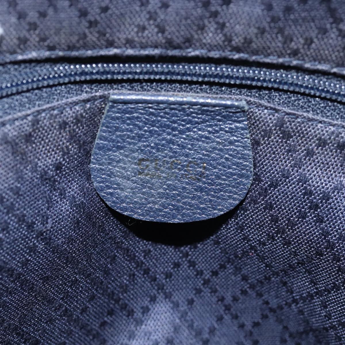 GUCCI Bamboo Hand Bag Suede 2way Navy 000 1274 0290 74230