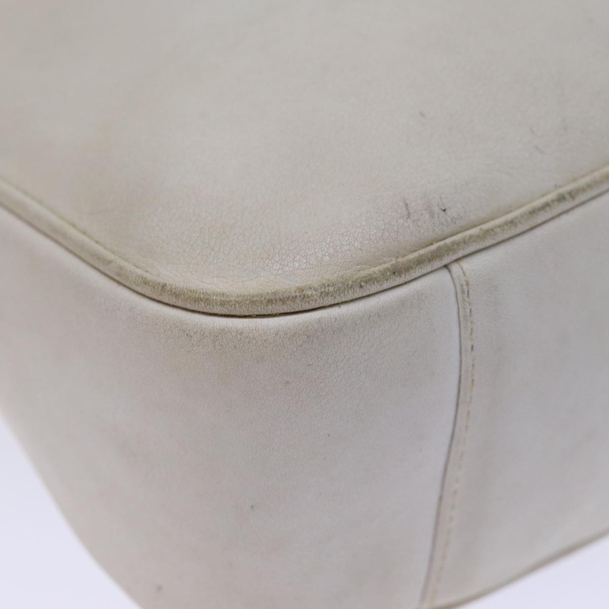 GUCCI Bamboo Shoulder Bag Leather 2way White 001 3444 1638 74231