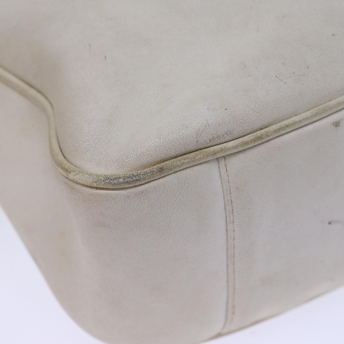 GUCCI Bamboo Shoulder Bag Leather 2way White 001 3444 1638 74231