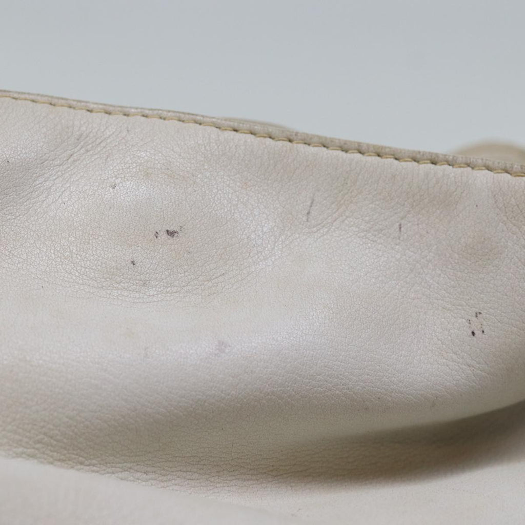 GUCCI Bamboo Shoulder Bag Leather 2way White 001 3444 1638 74231