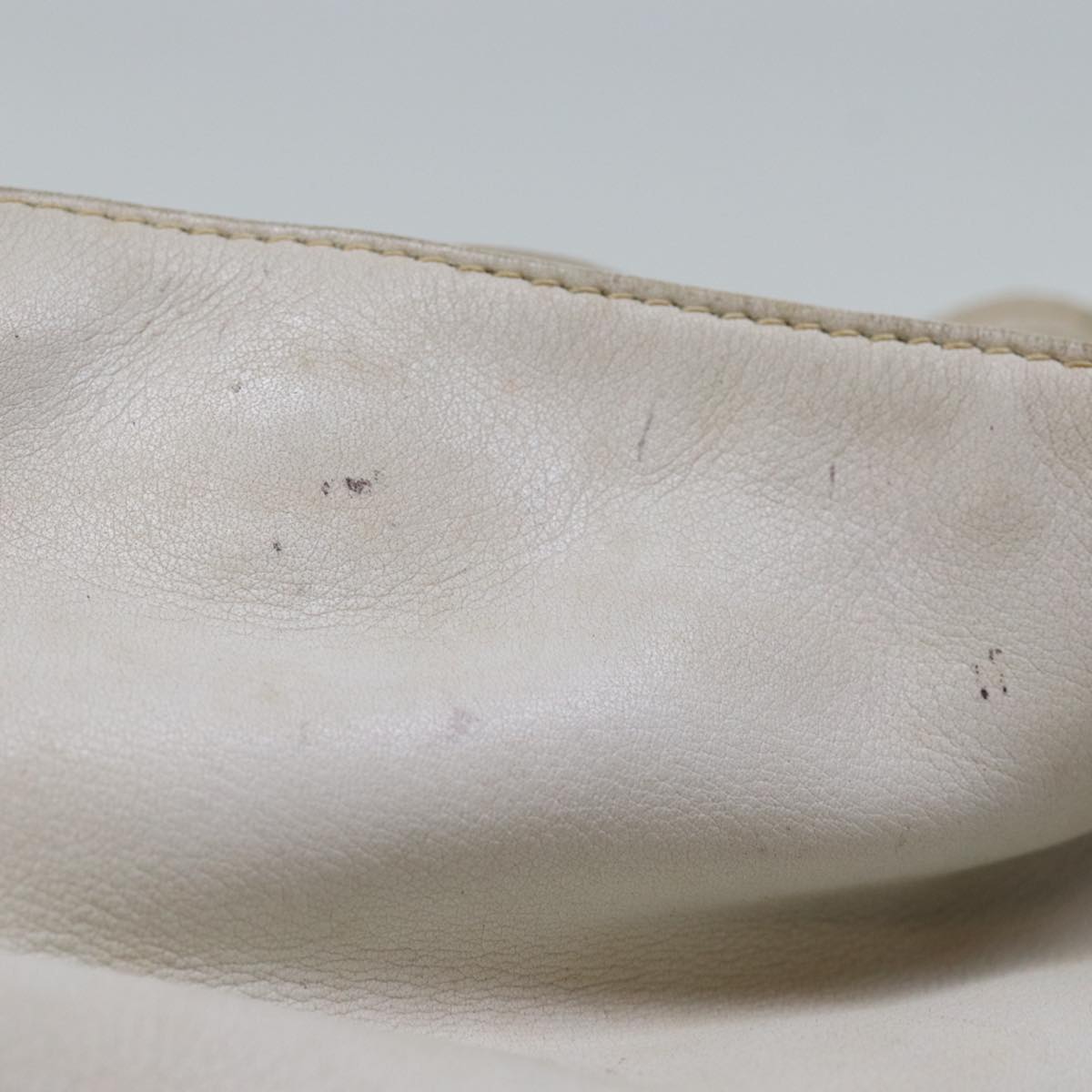 GUCCI Bamboo Shoulder Bag Leather 2way White 001 3444 1638 74231