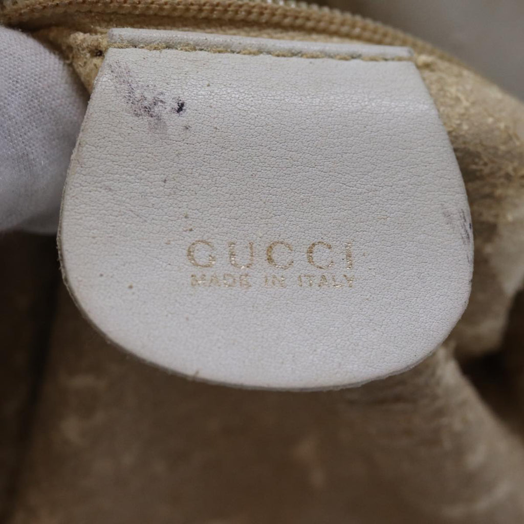 GUCCI Bamboo Shoulder Bag Leather 2way White 001 3444 1638 74231