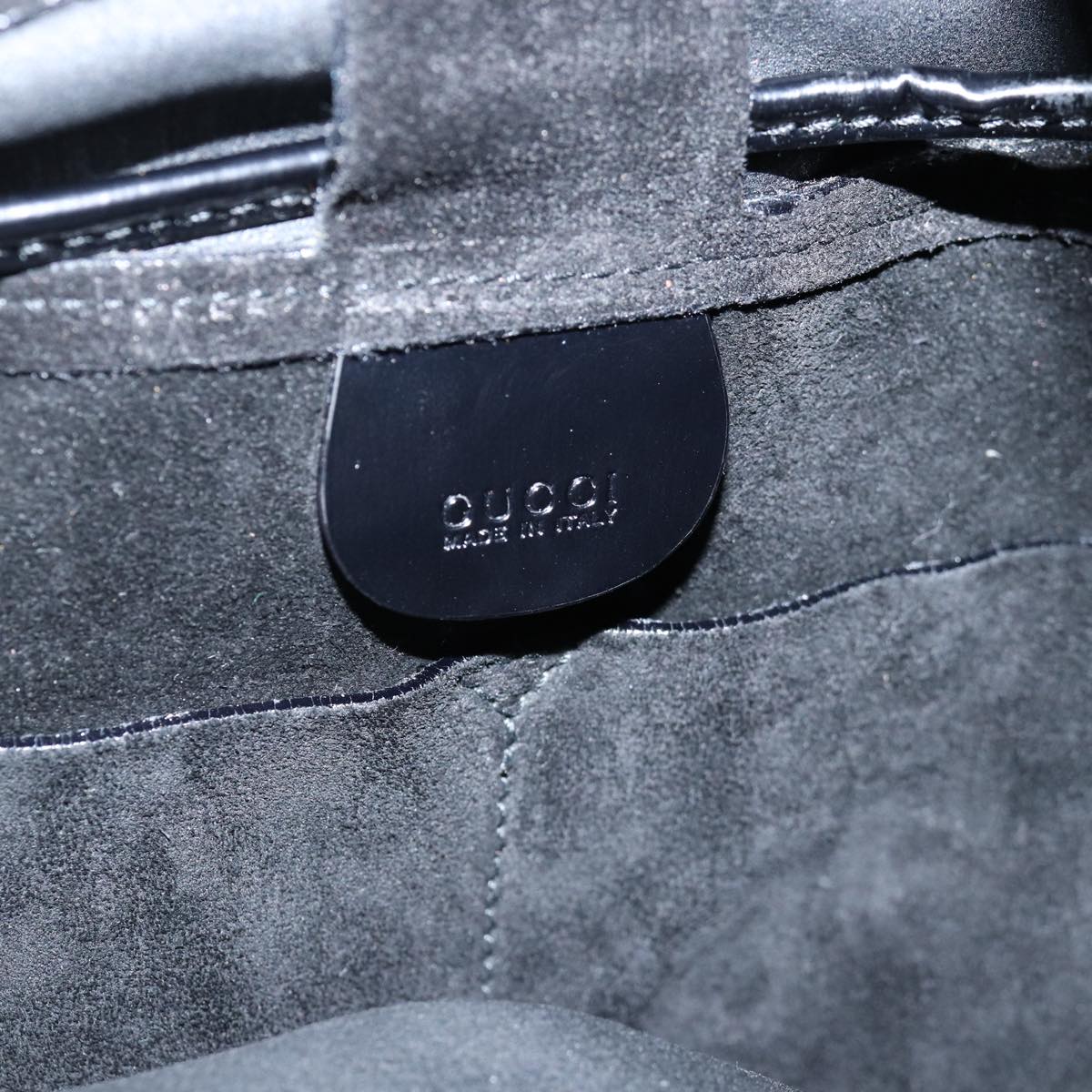 GUCCI Shoulder Bag Suede Black 001 2040 1828 74232
