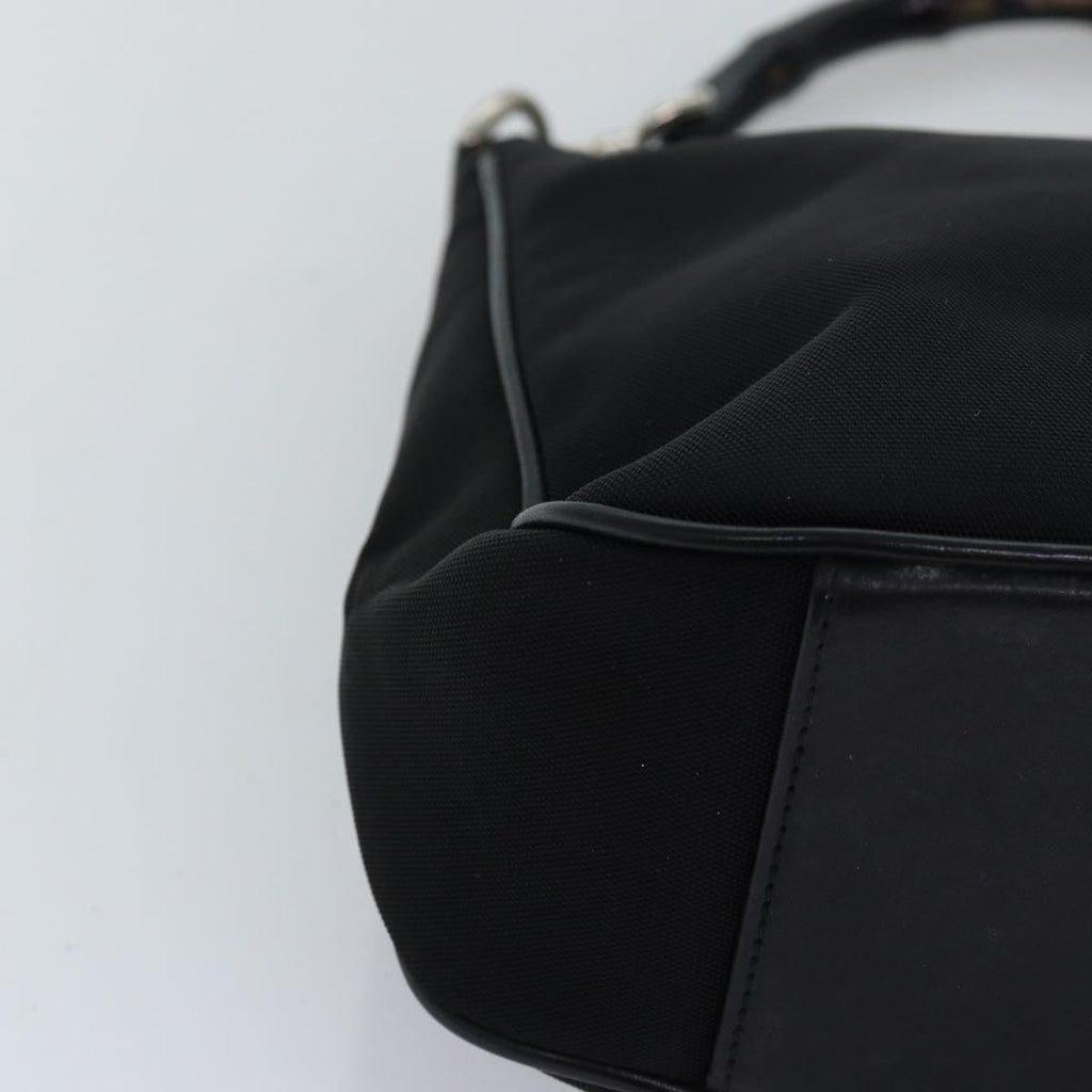 GUCCI Bamboo Hand Bag Nylon Black 001 1638 3444 74233