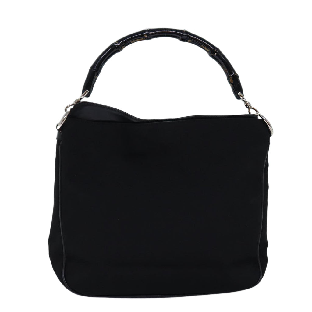 GUCCI Bamboo Hand Bag Nylon Black 001 1638 3444 74233