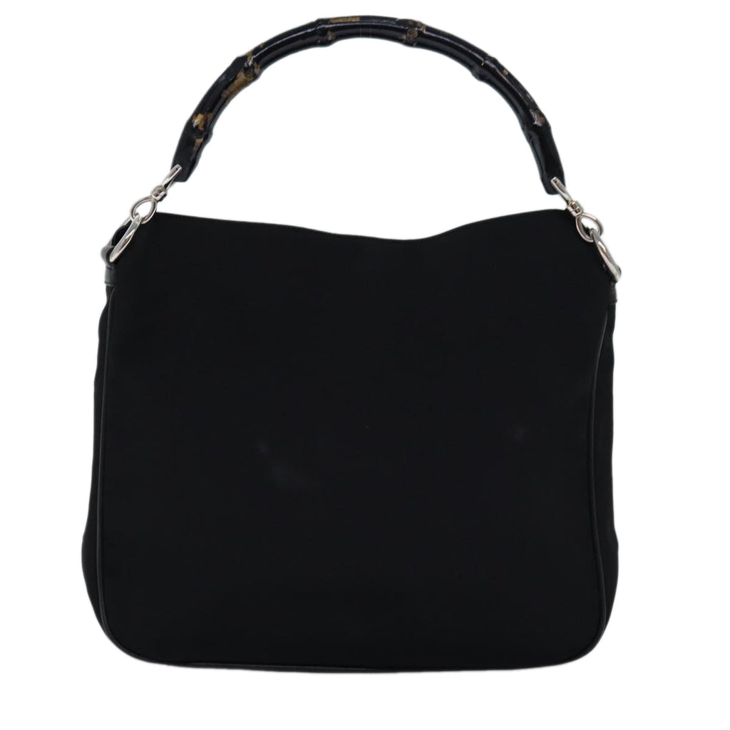 GUCCI Bamboo Hand Bag Nylon Black 001 1638 3444 74233