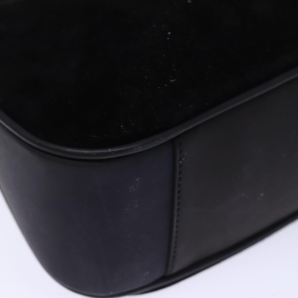 GUCCI Bamboo Shoulder Bag Suede 2way Black 001 1998 1638 74235