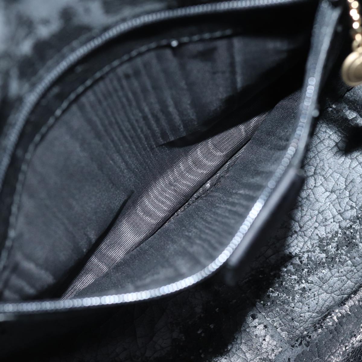 GUCCI Bamboo Shoulder Bag Suede 2way Black 001 1998 1638 74235