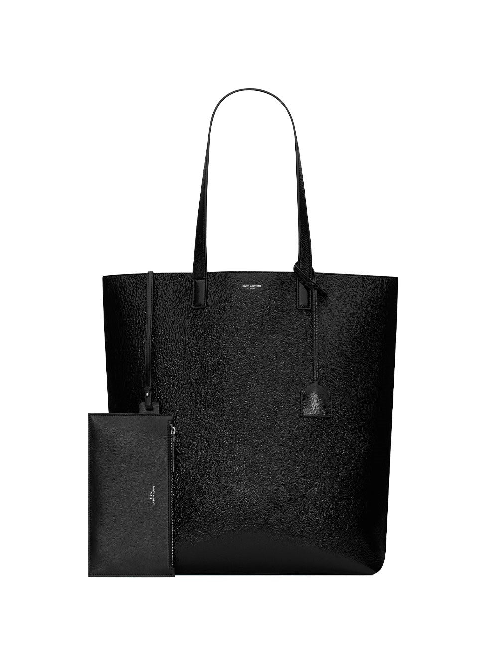 Saint Laurent Men Bold Shopping Bag In Crinkled Leather