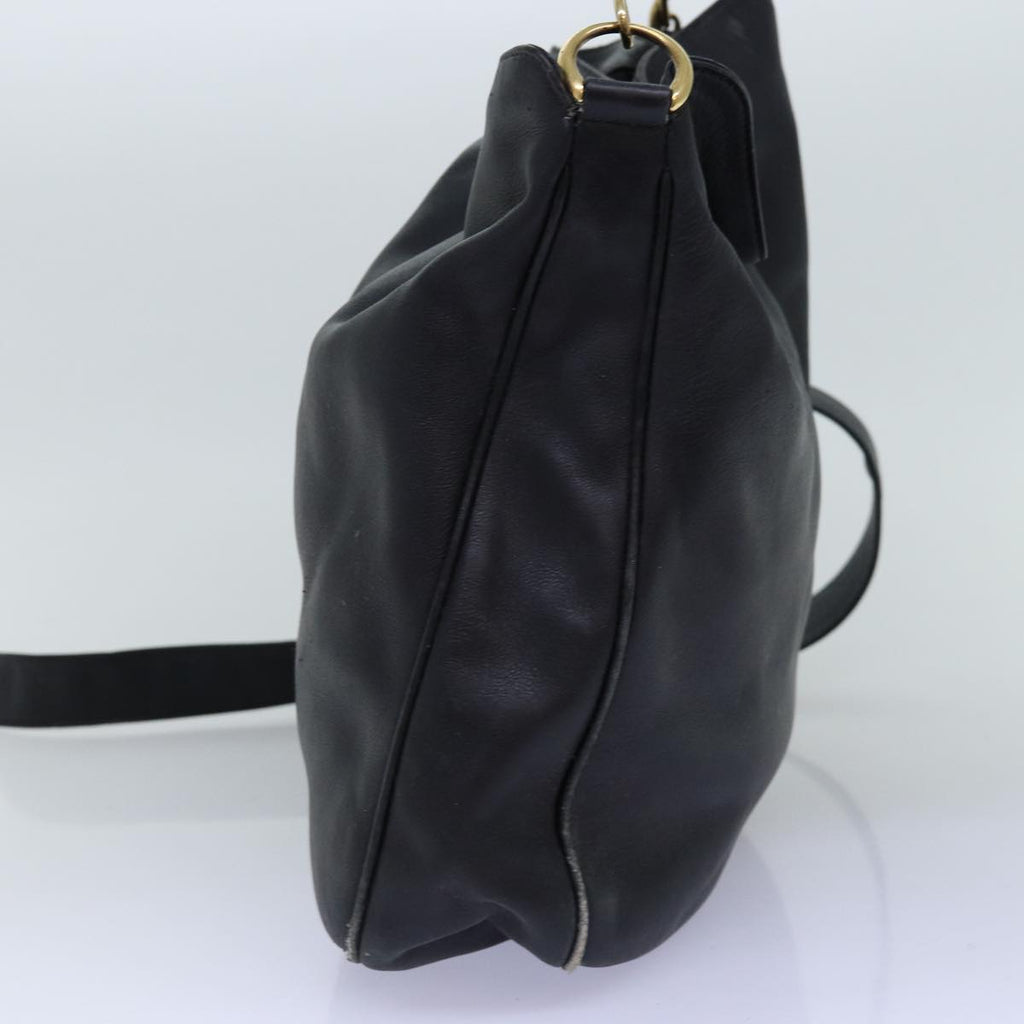 GUCCI Bamboo Shoulder Bag Leather 2way Black 001 123 1577 74262
