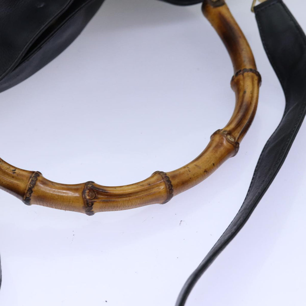 GUCCI Bamboo Shoulder Bag Leather 2way Black 001 123 1577 74262