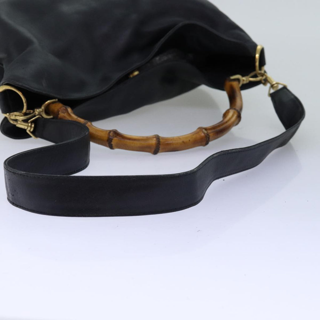 GUCCI Bamboo Shoulder Bag Leather 2way Black 001 123 1577 74262