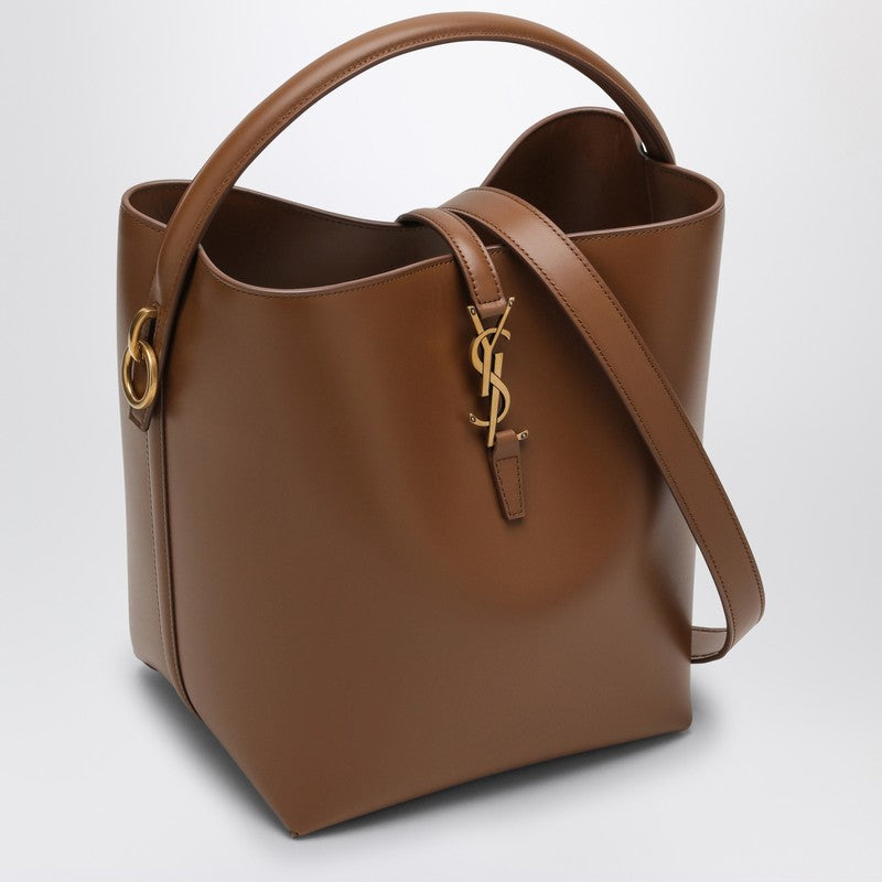 Saint Laurent Le 37 Brown Leather Bucket Bag Women