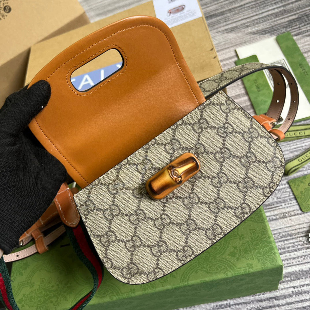 gg Bamboo 1947 Jumbo gg Small Top Handle Bag Brown For Women, Women’s Bags 8.3in/21cm gg