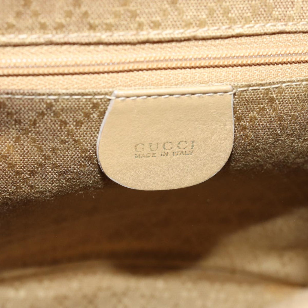 GUCCI Bamboo Backpack Leather Beige 003 2058 0030 74427