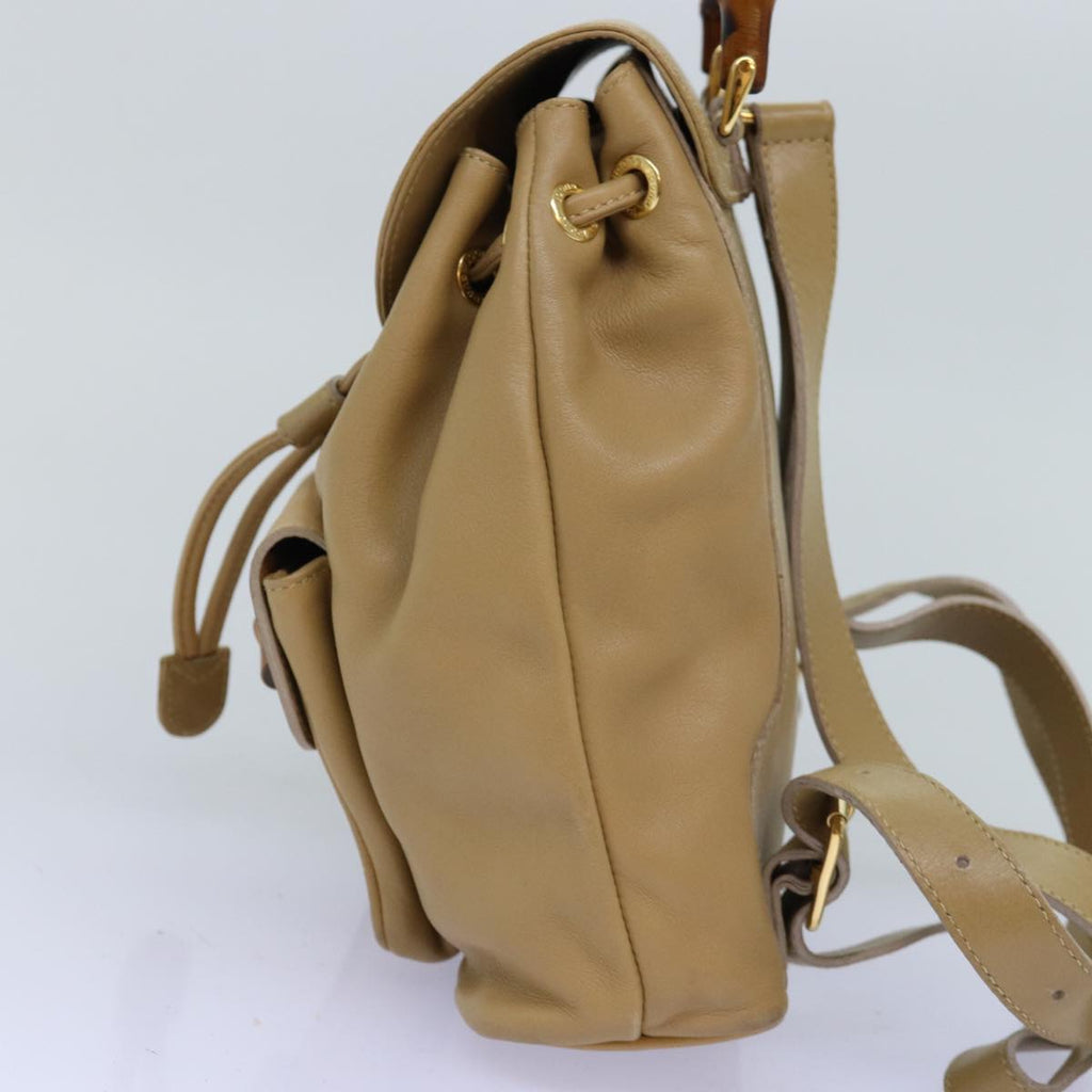 GUCCI Bamboo Backpack Leather Beige 003 2058 0030 74427