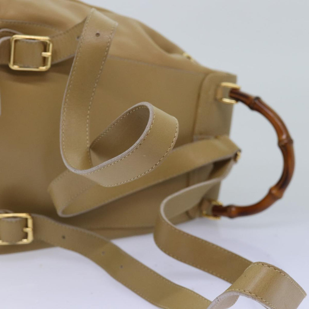 GUCCI Bamboo Backpack Leather Beige 003 2058 0030 74427