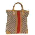 GUCCI GG Canvas Sherry Line Hand Bag Beige Red Brown 002 1093 74434