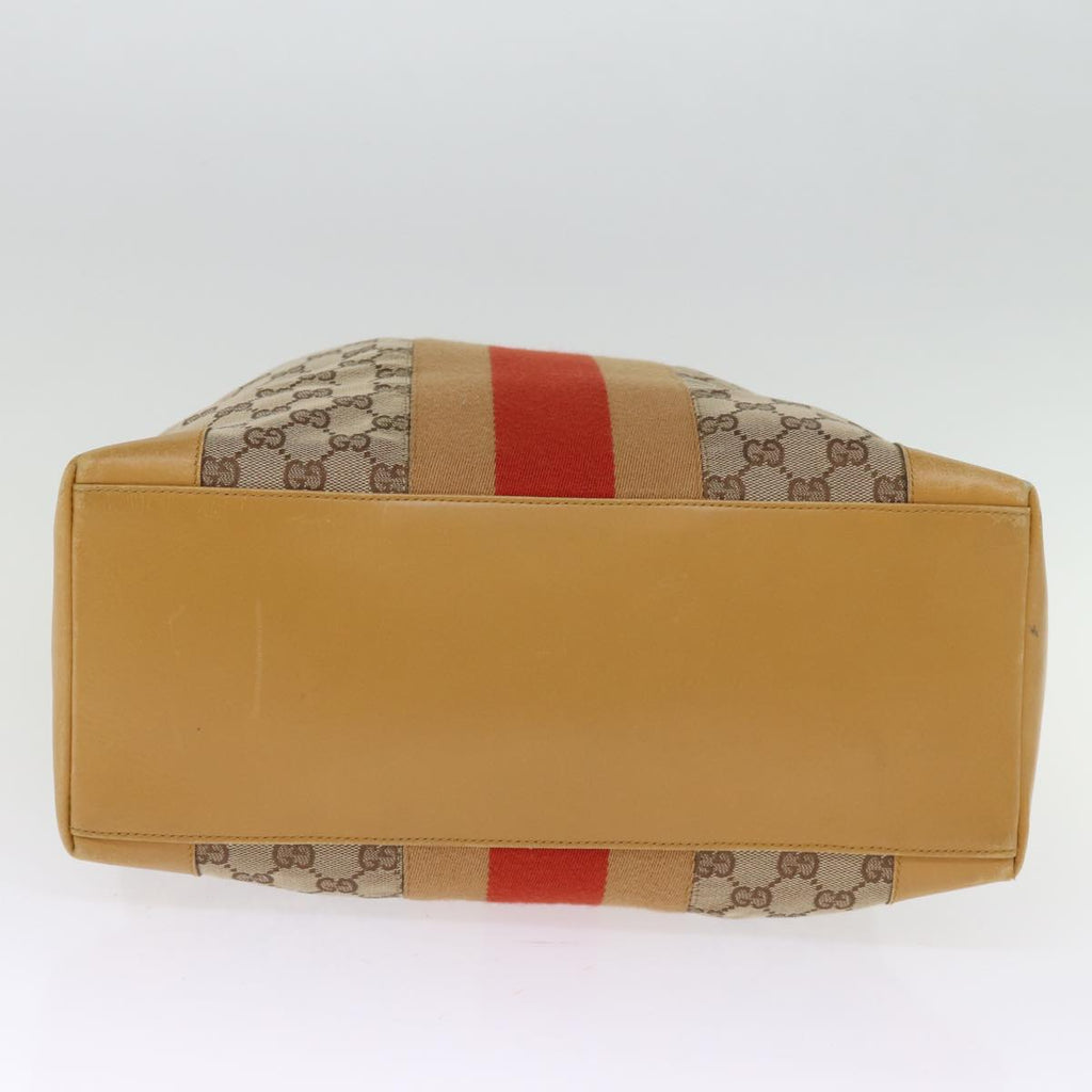 GUCCI GG Canvas Sherry Line Hand Bag Beige Red Brown 002 1093 74434