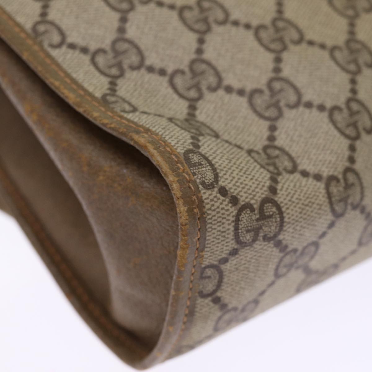 GUCCI GG Supreme Web Sherry Line Clutch Bag Beige Red Green 89 01 031 74490