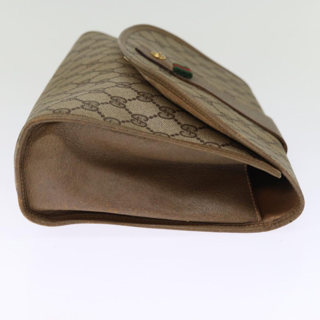 GUCCI GG Supreme Web Sherry Line Clutch Bag Beige Red Green 89 01 031 74490